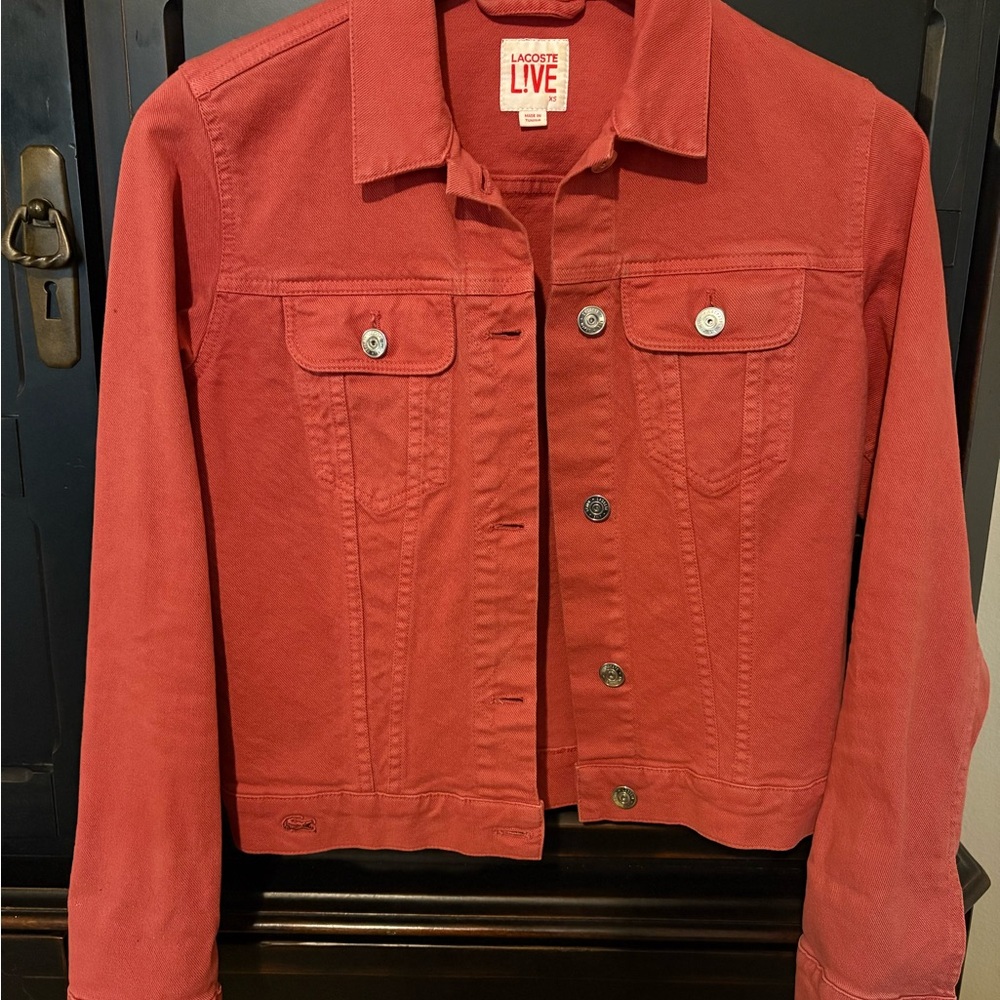 Lacoste Orange Jean Jacket Cropped Classic